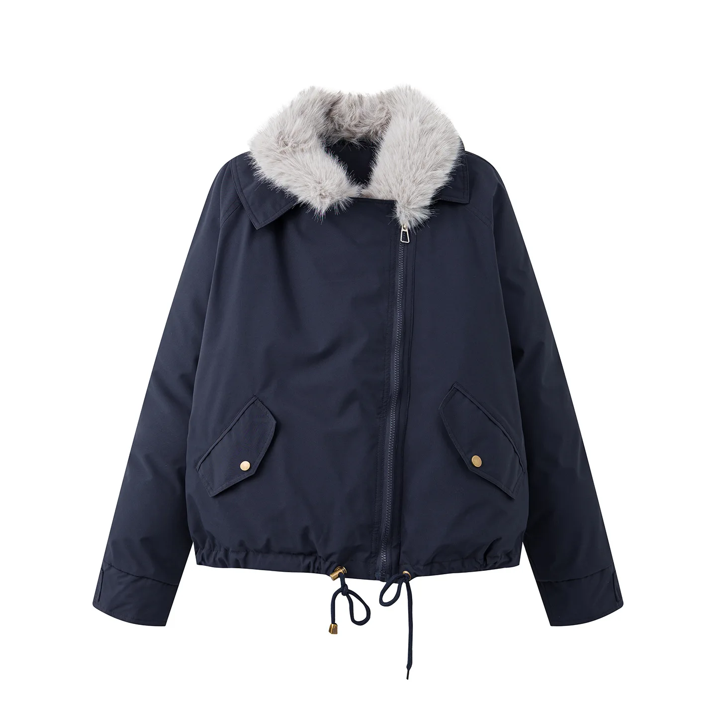 New Fashion Winter Jacket Women Real Fur Coat Natural Real Fox Fur Collar Loose Long Parkas Big Fur Outerwear Detachable