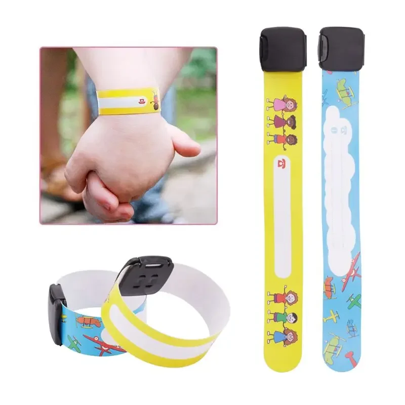 8 Pcs Kids Anti-lost Info Wrist BandChildren Reusable Outdoor Recognition Wristband Safe ID Bracelet Event Festival Parties