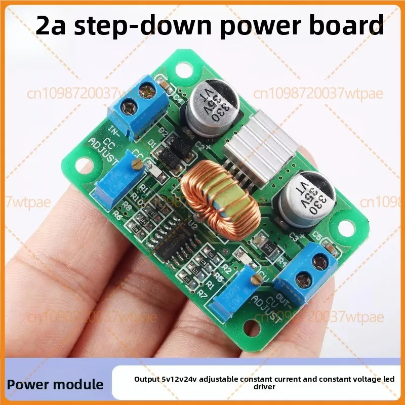 For DC-DC Step Down Buck Power Module, 12V 24V 30V To 5V 12V 24V Adjustable 2A Constant Voltage Current LED Driver Board