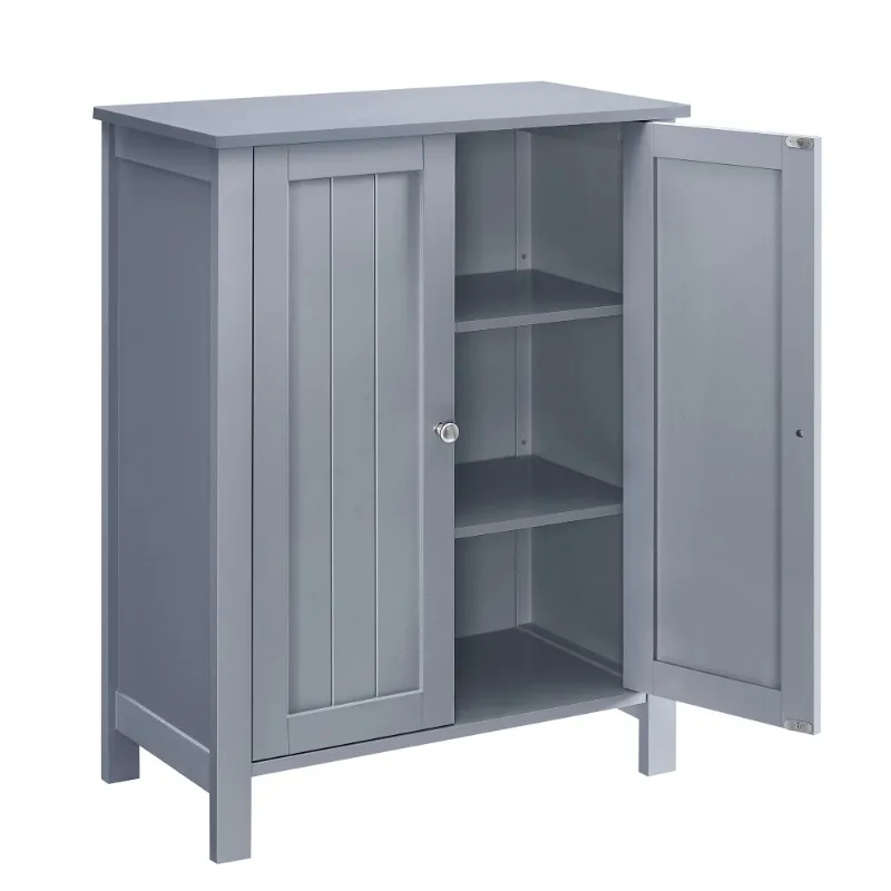 

Bathroom Floor Storage Cabinet Engineered Wood, Dove Gray