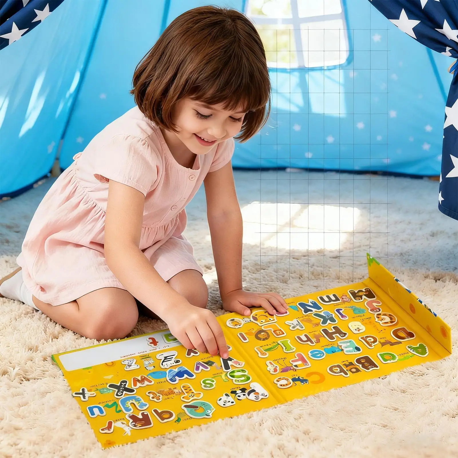 Imanes del alfabeto, juguetes preescolares de animales, imanes del alfabeto para nevera para niños de 3 años, pizarra blanca para el hogar, escuela y aula