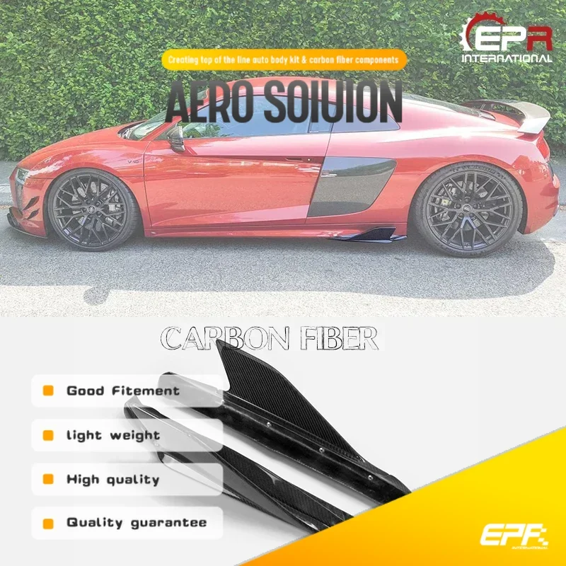 

Боковая юбка для Audi R8 V10, комплект из углеродного волокна для тюнинга боковых ластов, для моделей 15-19