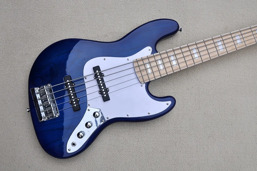Flyoung Cheap Electric Bass Guitar 5 Strings Ash Bass Maple Fretboard Bass