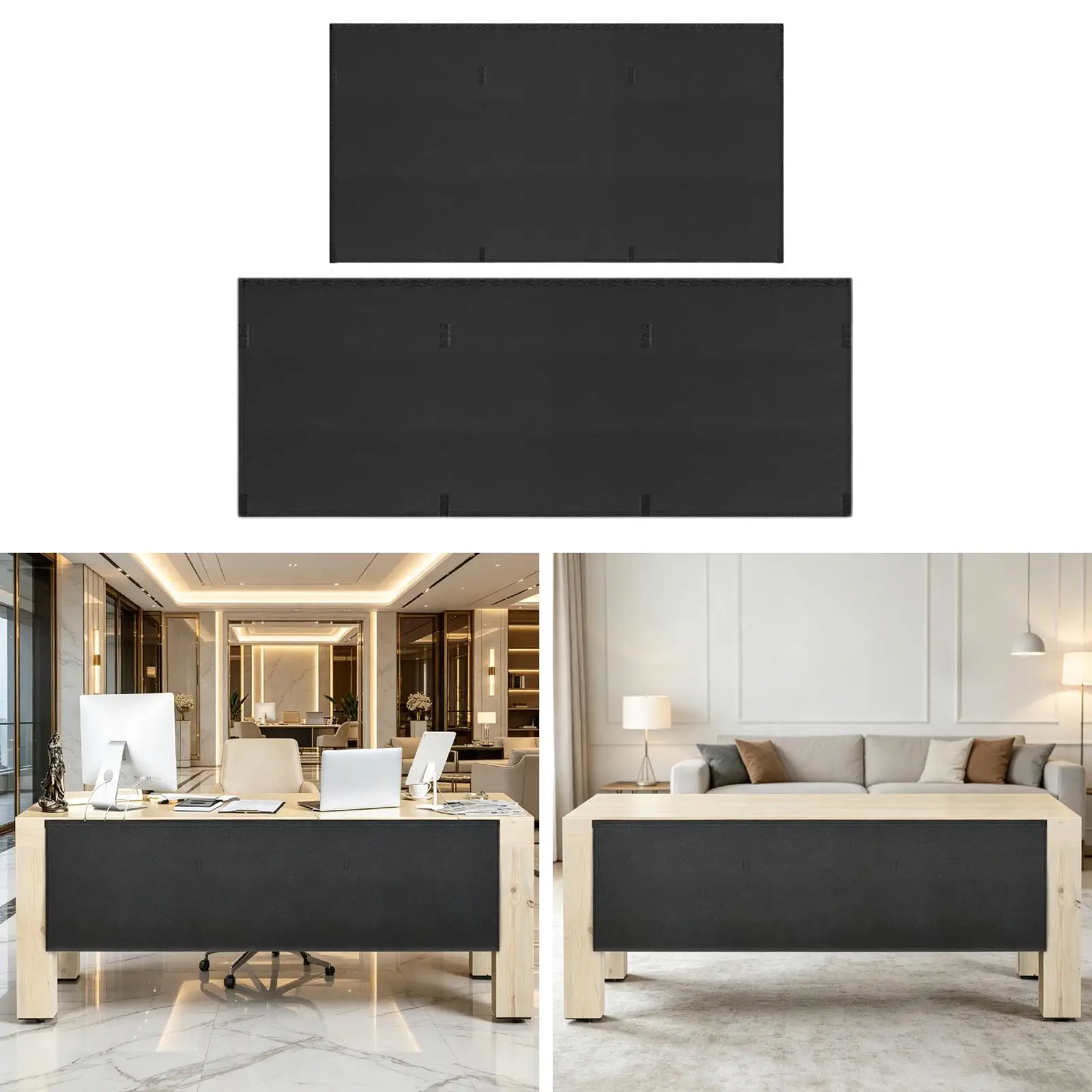 Heavy Duty Under Desk Privacy Panel Oxford Cloth Modesty Skirt Wire Management for Office Workstation