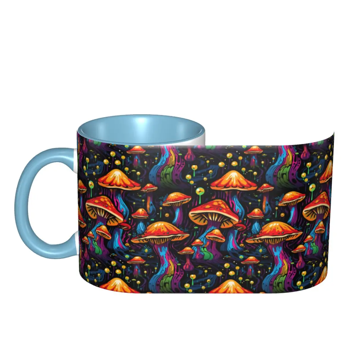 Acid Trippy Weird Psychedelic Wavy Mushroom Mug Funny Ceramic Coffee Cups Tea Mugs Milk Cup Drinkware Gift Woman Man DIY Custom