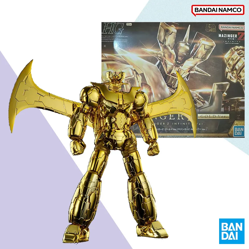 Bandai HG PLASTIC MODEL KIT MAZINGER Z GOLD INFINSTISM Anime full Action Assembly Figure Model original box Toy Gifts for kids