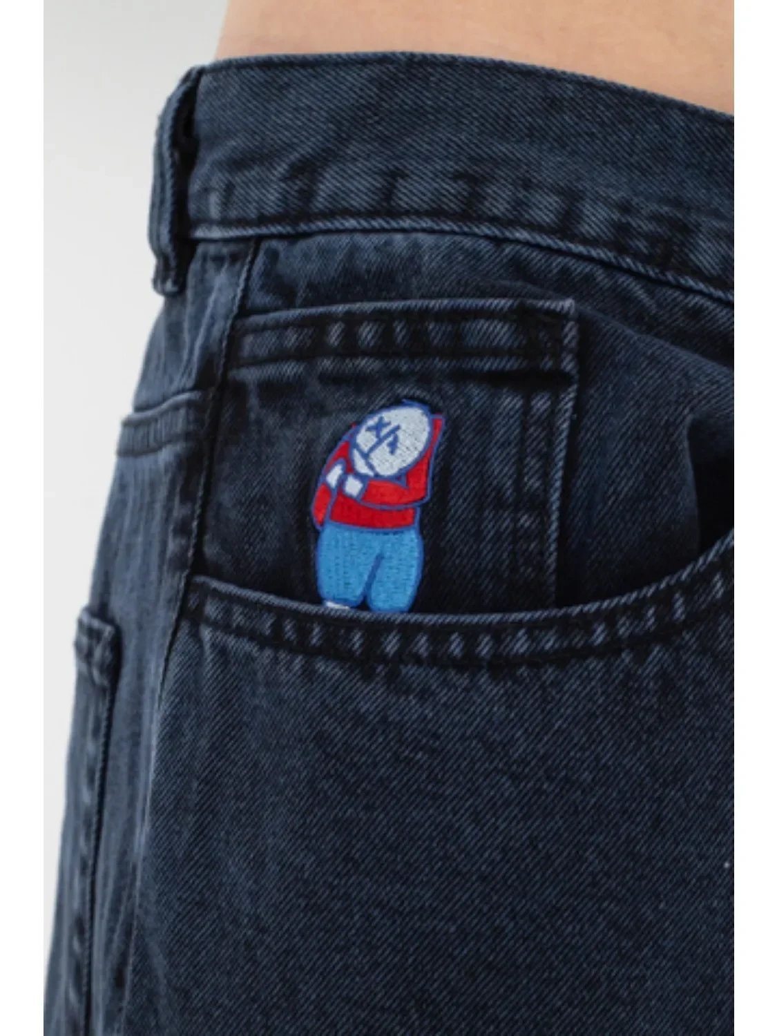 Black Pants Men Women Fashion Casual High Waist Wide Trouser Streetwear Jeans Y2K Pants Hip Hop Cartoon Embroidered Baggy Jeans