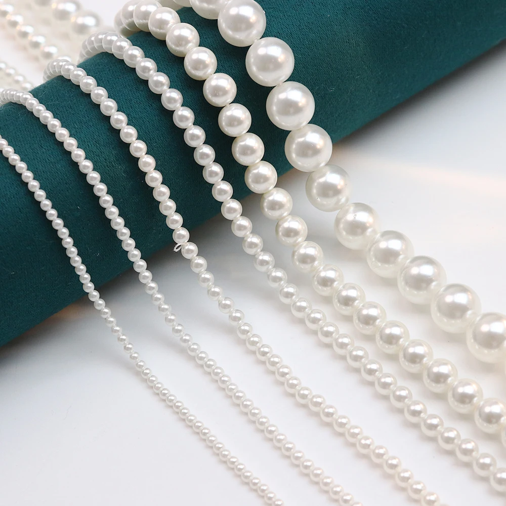 1strand Exquisite Natural Shell-based Imitation Pearl Beads for DIY Women Men Necklace Earring Jewelry Making Accessories