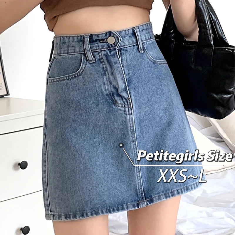 145 Short jeans skirt high waist show high ins fashion Korean version of hip a line skirt all match xs summer