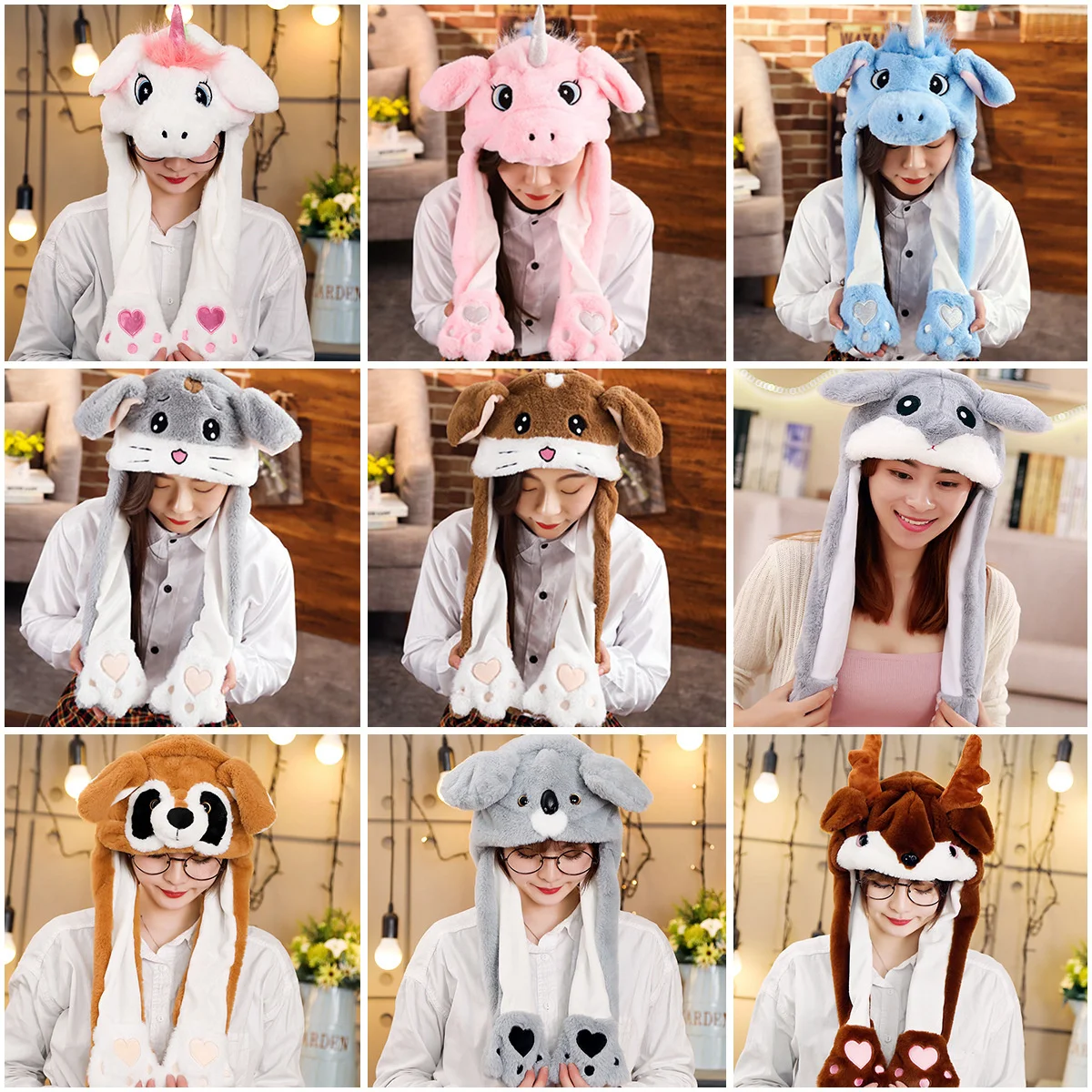 

Headband Moving Bunny Cute Hair Ears Funny Airbag Rabbit Hair Hoop Party Plush Toy Girls Jumping up Headband Gift for Kids