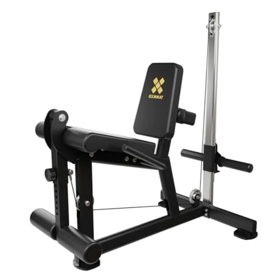 Máquina de Extensión y Curl de Piernas para Gimnasio en Casa con Capacidad de 400 lb, Respaldo Ajustable y Rodillo para Piernas, Diseño Compacto, Acero Negro