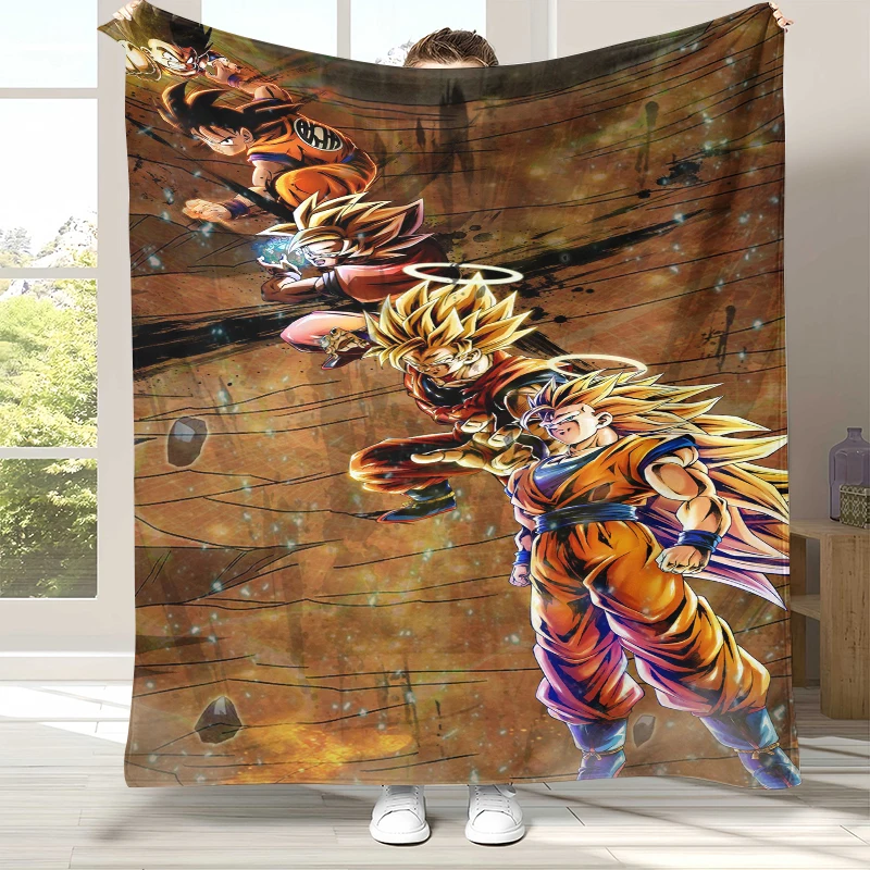 Anime D-Dragon Ball Game Cartoon Flannel Blanket,Ultra Soft Warm Plush Throw for Home Bedroom Bed Sofa Cover Office Camping