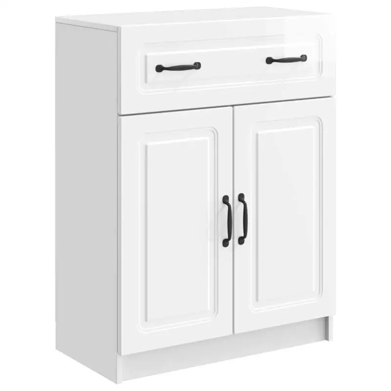 Buffet moderne à tiroirs et portes battantes – Meuble de rangement minimaliste pour salon ou salle à manger – Construction en bois d'ingénierie durable et élégante, buffet polyvalent, meuble de rangement pour cuisine et salle à manger, meuble d'appoint, armoire de rangement