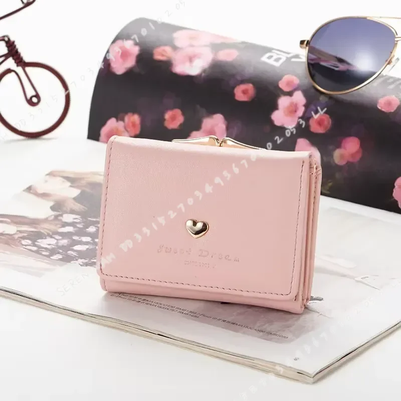 2024 New Korean Style Mini Metal Wallet for Women Cute Animal Design Short Folding Purse Fresh Student Lady Coin Pocket