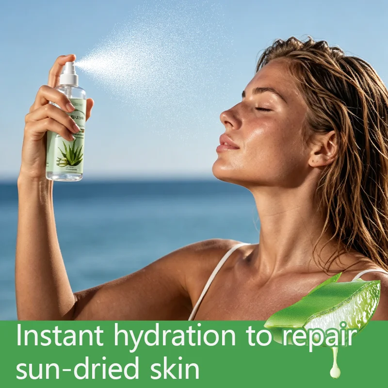 YUITIKUE Aloe Vera After Sun Moisturizing Spray 100ml 24HR Hydrate Repair Sunburned Skin Lime Coolada Fragrance Body Mist