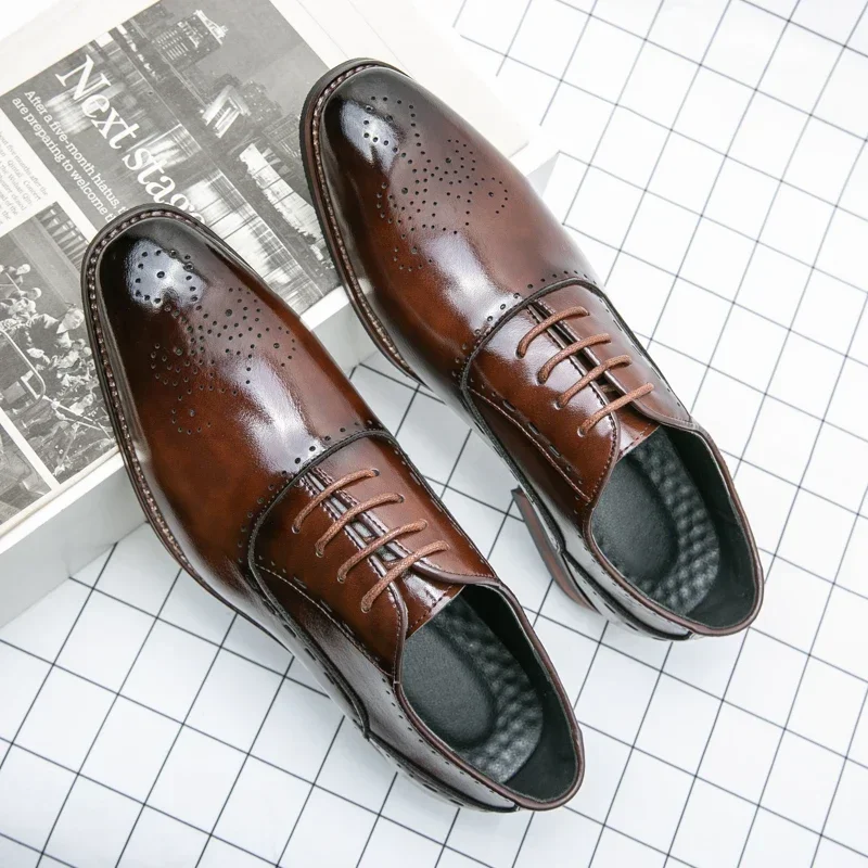 High Quality Classic Italian Casual Dress Shoes Leather Business Formal Shoes Men Elegant Office Formal Oxford Shoes