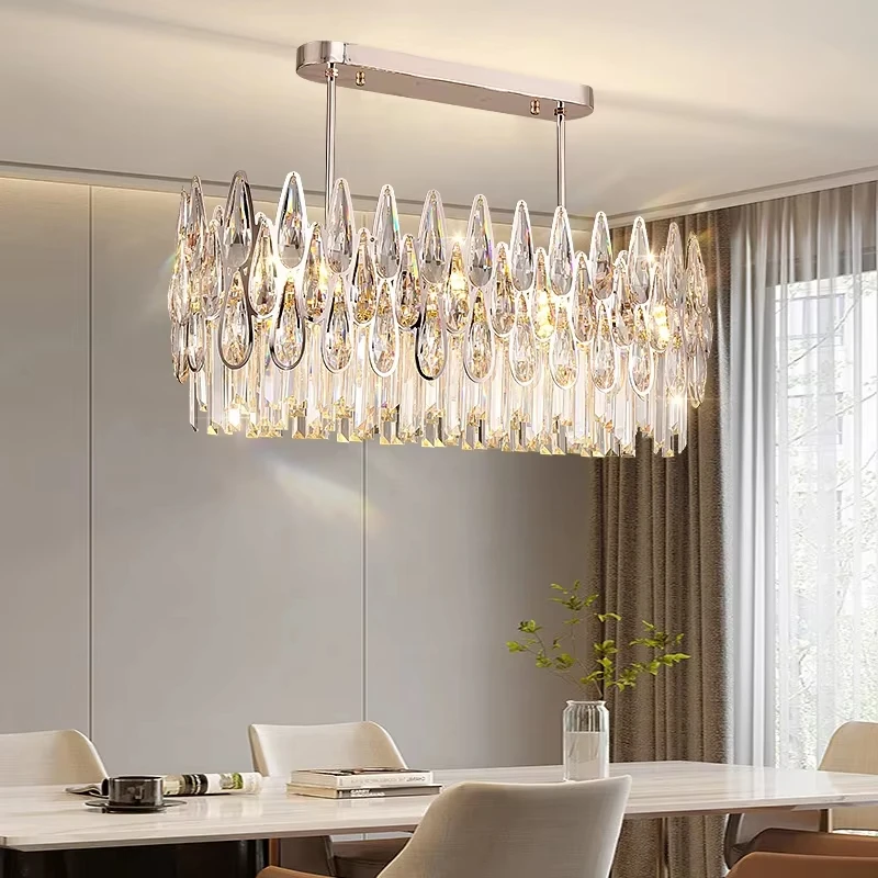 

2025Duplex Building Living Room Chandelier Building Stairway Long Chandelier Villa Hollow Post Modern Light Luxury Crystal Lamp