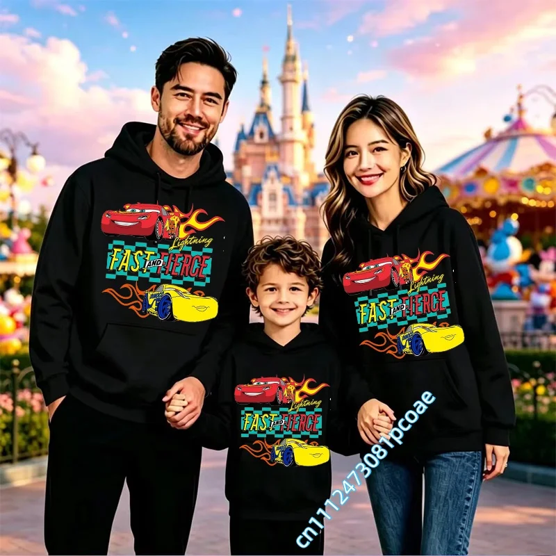 Cars of the Universe Children's Hooded Sweatshirt for Men, Women - Cartoon Print - Fall/Winter Family Style