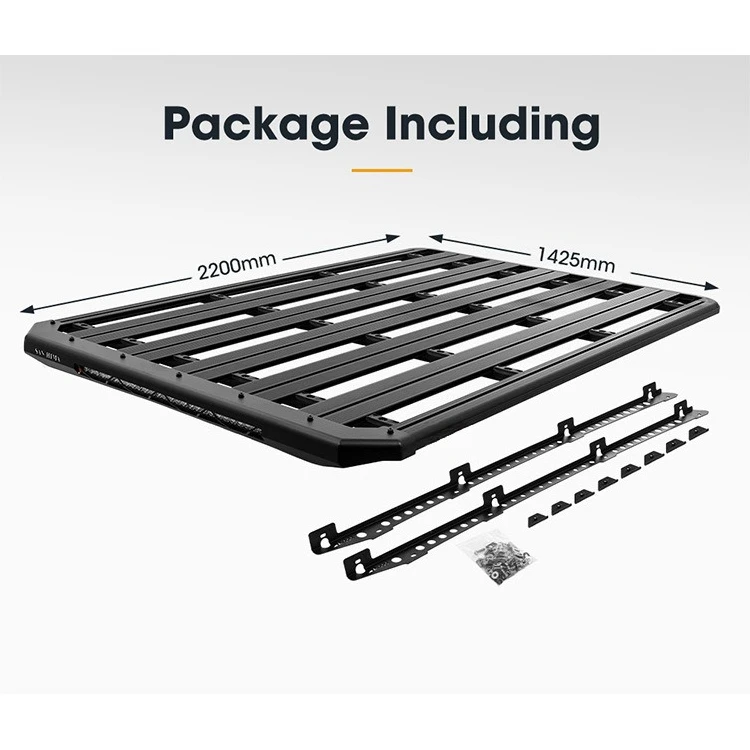 Rack de teto de plataforma com suporte e fileira única de luzes de tira LED