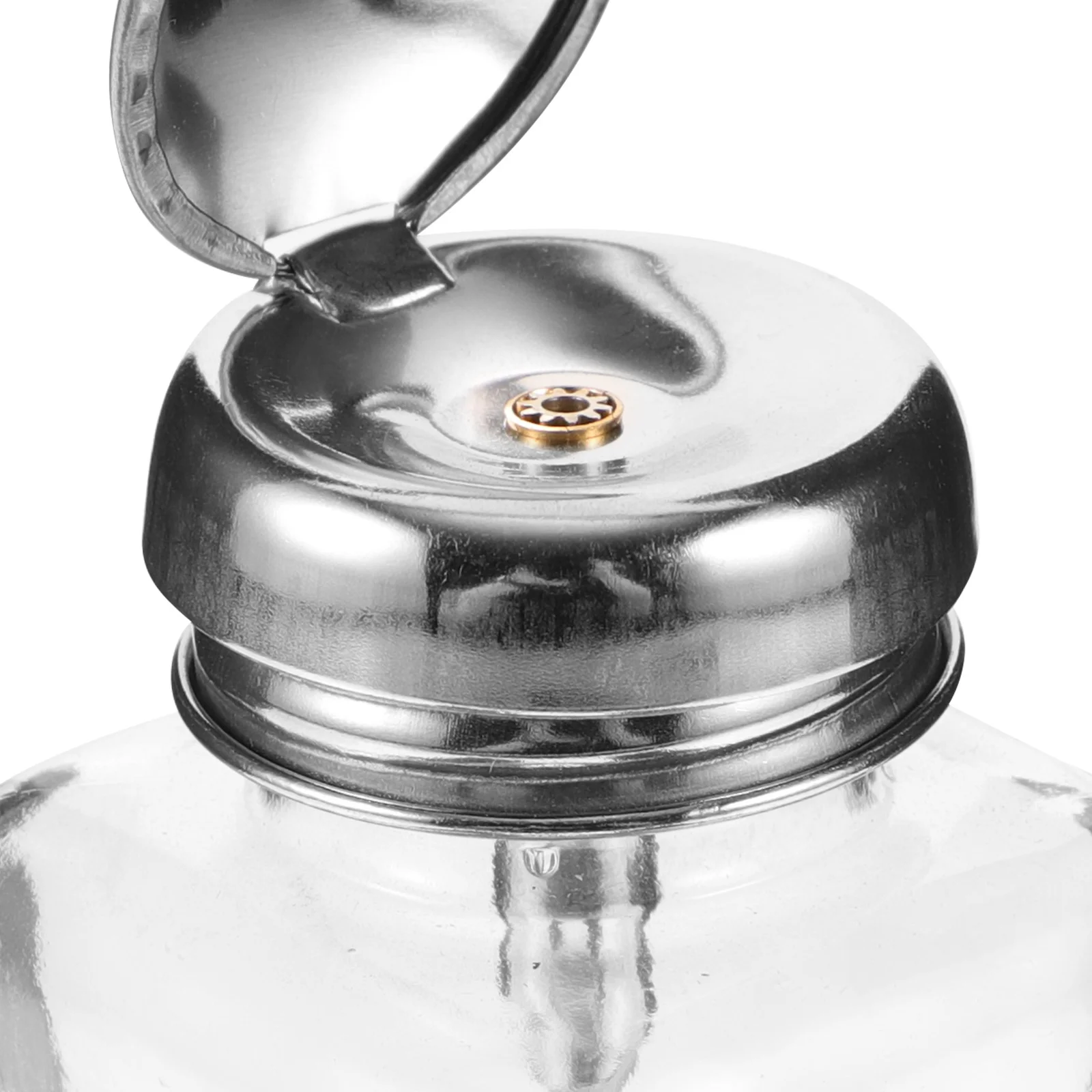 زجاجة مضخة زجاجية شفافة حاوية شفافة لإزالة طلاء الأظافر زجاجة موزع زجاجية فارغة لزجاجات المضخة الفارغة السائلة