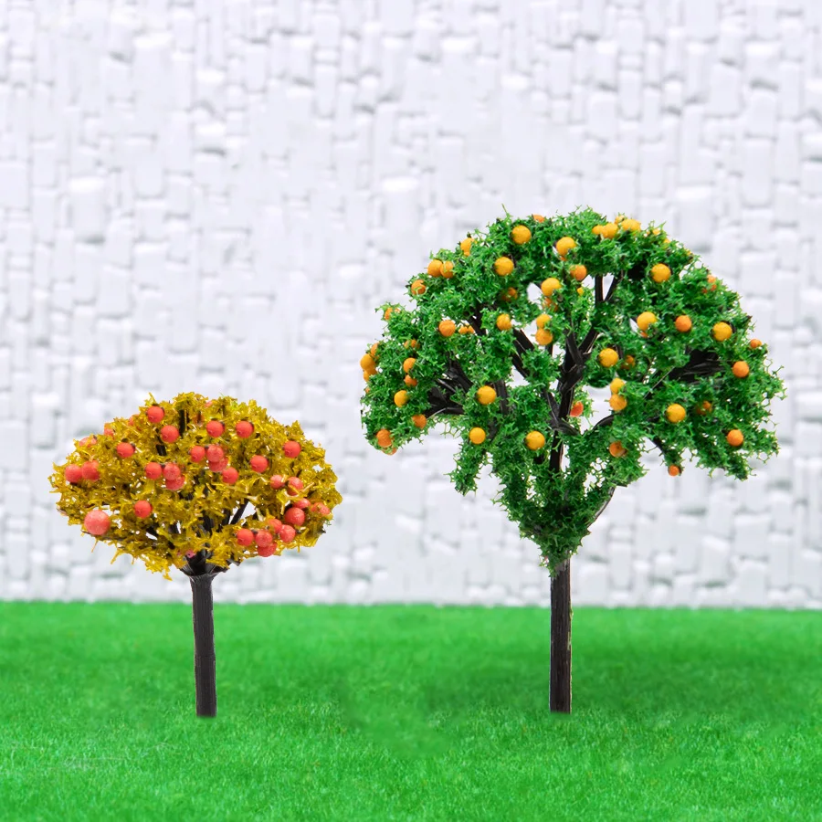 12PCS Miniature Trees Mixed Plastic Plant Toys Railway Train Layout Architecture Building Materials Diy Model Making for Diorama