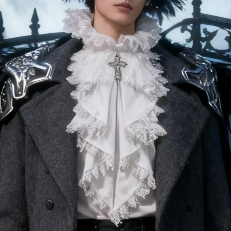 Original Lolita BowTie Luxury Fashion Anime Neck Ties Performance Clothing Shirt White Drool Bib Prince Style Detachable Collars