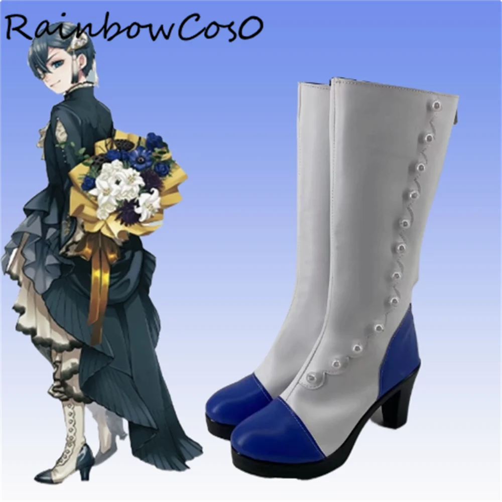 Ciel Phantomhive Black Butler Cosplay Shoes Boots Game Anime Halloween Christmas RainbowCos0 W4529