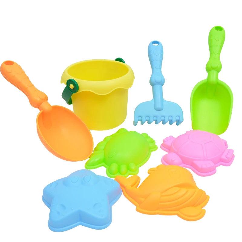 Baby small wheat straw beach sand toys beach bucket toys set and shovel bulk for kids plastic