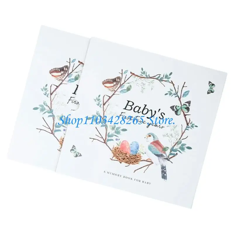 BABY Memory Book Journal Growth Growth Trastones First Word Photo Handprints G2te