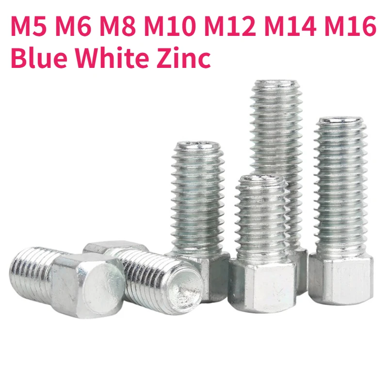 M5 M6 M8 M10 M12 M14 M16 Blue White Zinc Carbon Steel Square Head Bolt Four Corner Square Screw GB821 Flat Point Set Screws