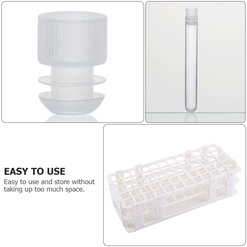 

60 Pcs Plastic Test Tube Rack Storage Stand Clear Tubes Holder Beads Decoration Decorate