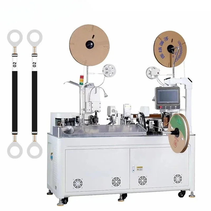 Pre-insulated Wire Terminal Stripping Crimping Number Tube Insert Machine Tubular Terminal Ferrule Print Number AWG22-14