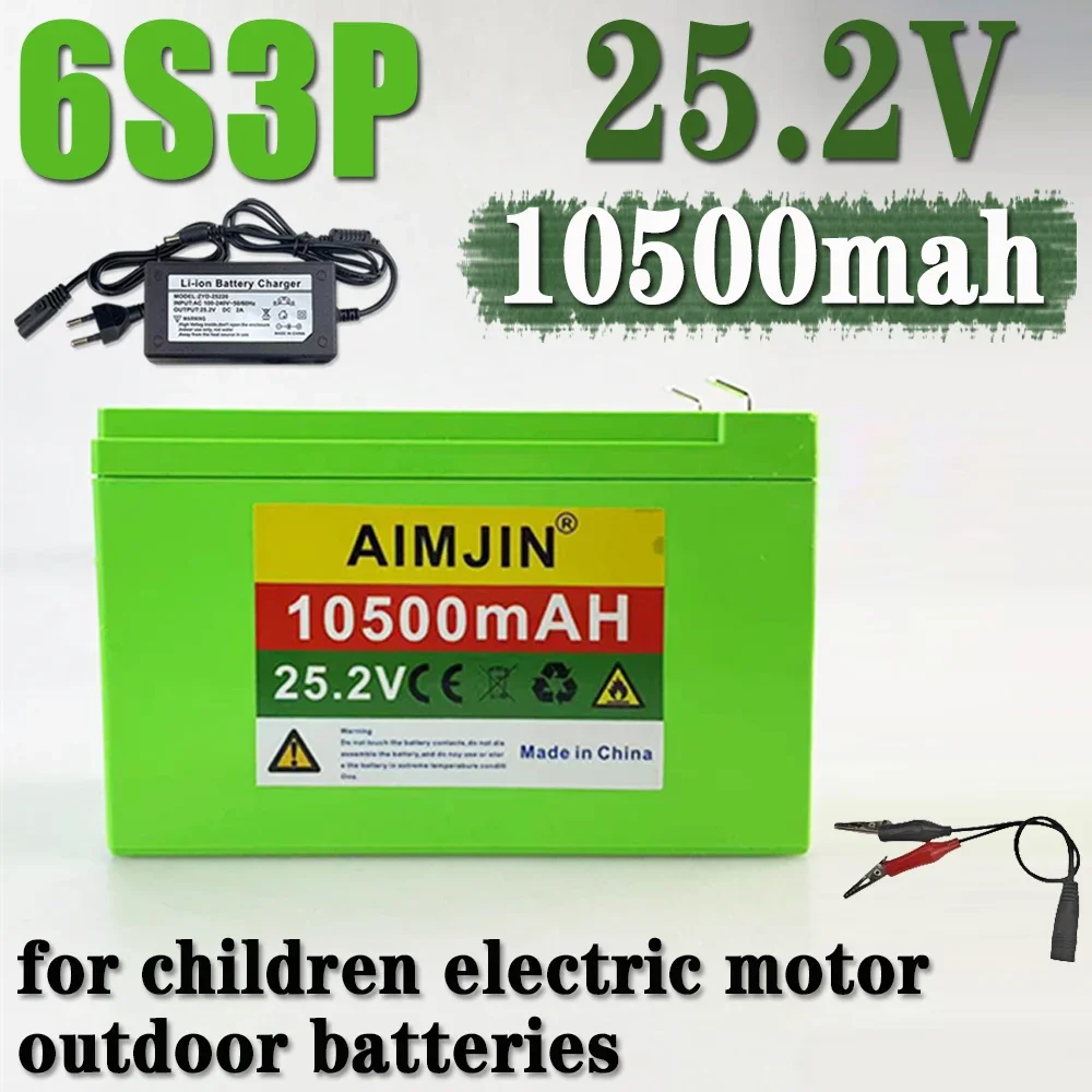 

6S3P 25.2V 10500mAh 18650 rechargeable lithium-ion battery plastic box with built-in intelligent BMS
