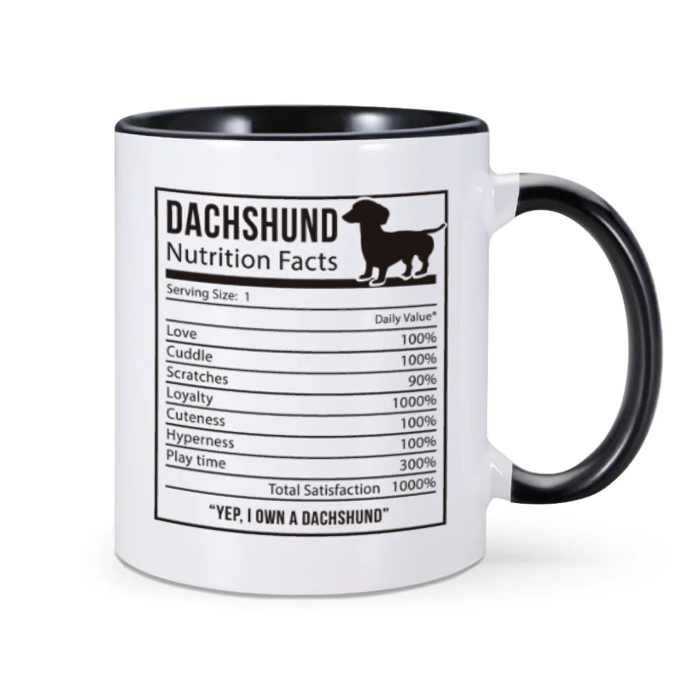 Dachshund  Owner Coffee Mugs I Love Dachshunds Tea Cocoa Cup Customized Ceramic Cups Unique Gift for Pet Lovers Kids Friends