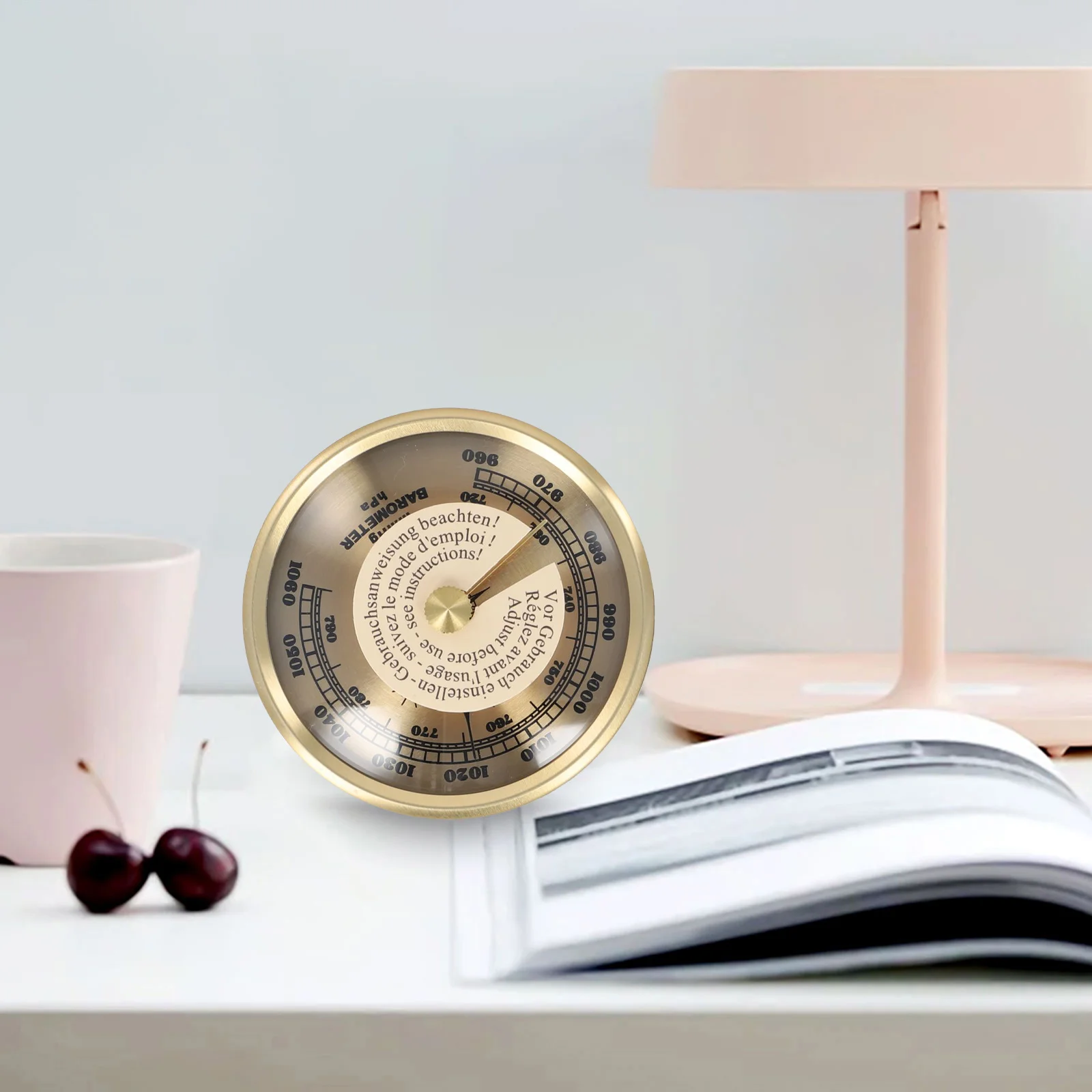 70MM Gold Pointer Barometer for Home Air Pressure Measurement Mechanical Gauge with Aluminum Construction Design