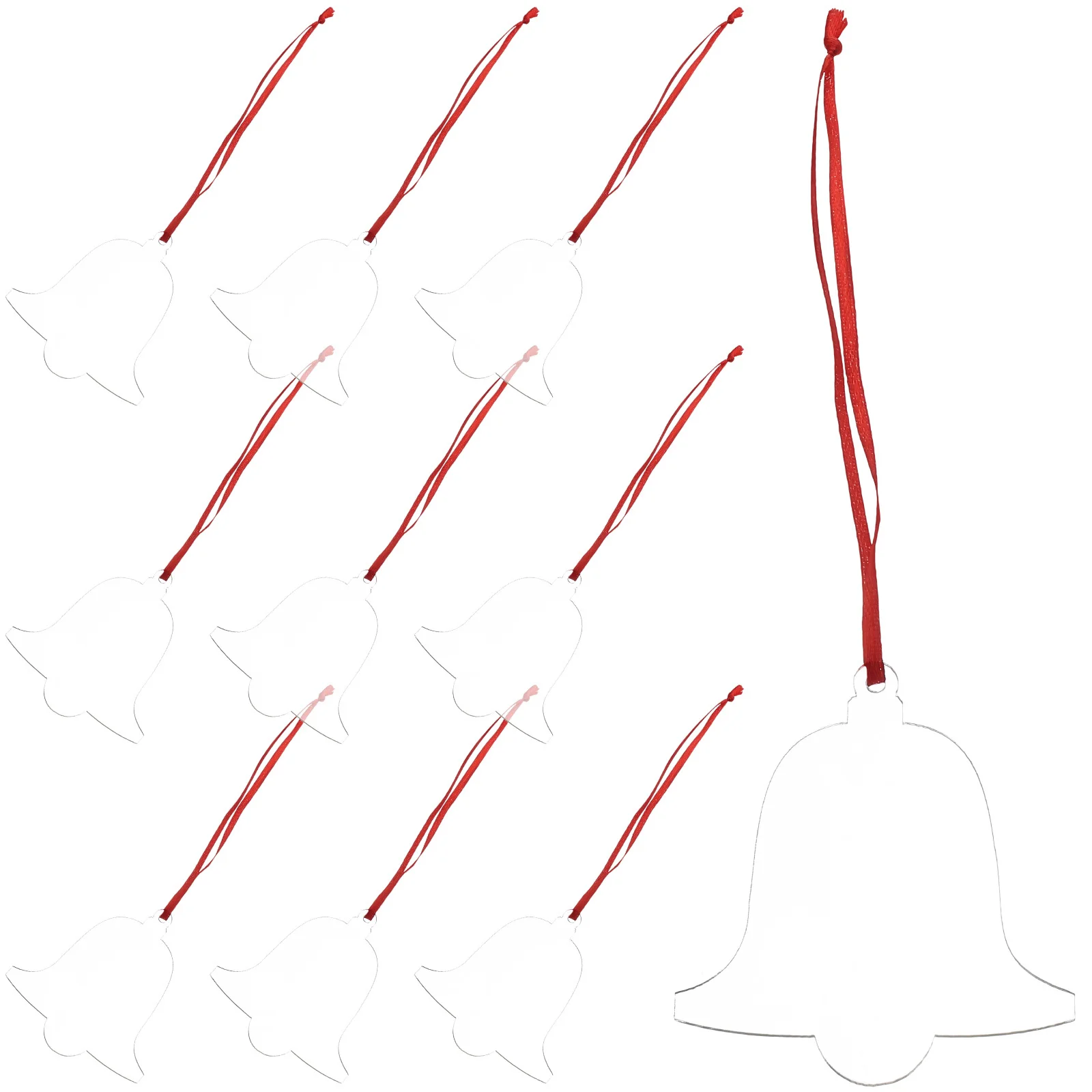 

10Pcs Acrylic Blank Pendant for Christmas Tree Hanging Clear Ornament DIY Xmas Decor Sublimation Craft Party Theme Decoration