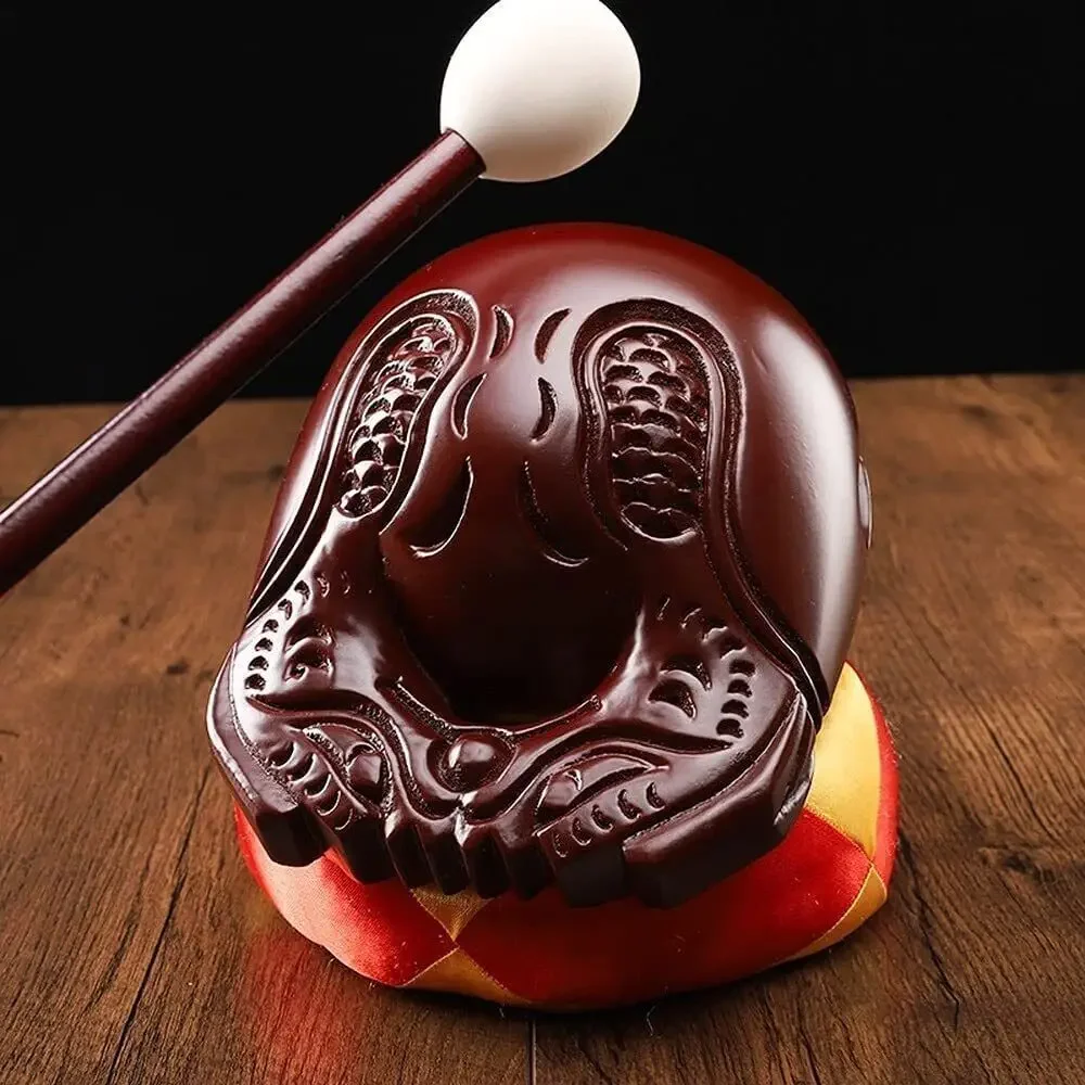 3.5in Buddhist Buddha Camphor Wood Muyu Buddism Taoism Shaolin Monks Wooden Fish