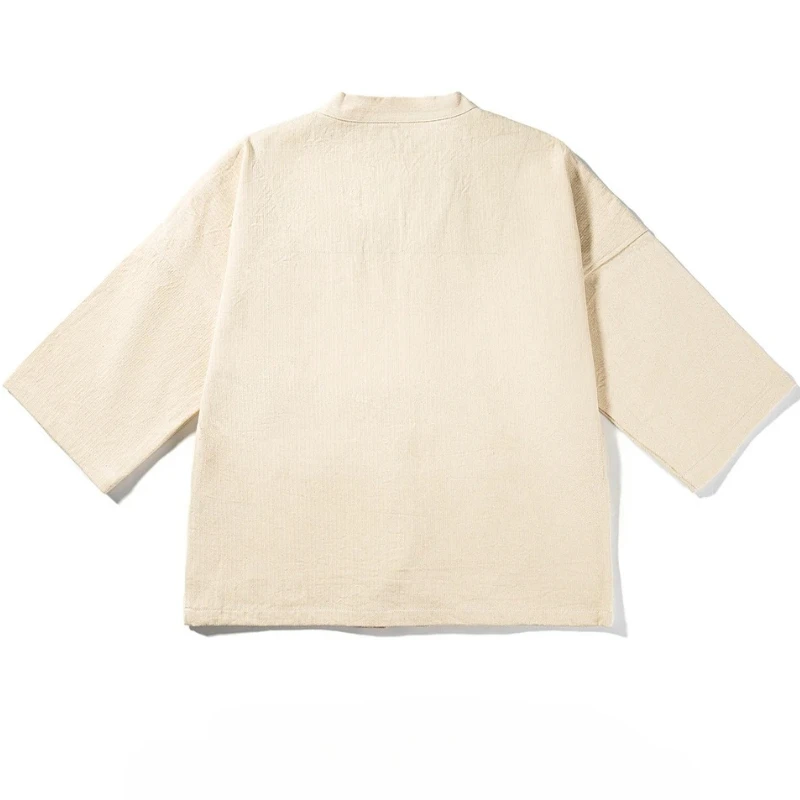Sports Jacket, Japanese Retro Shirt, Shoulder Length Sportswear, Loose Seven Quarter Sleeves, Solid Color Casual Cardigan