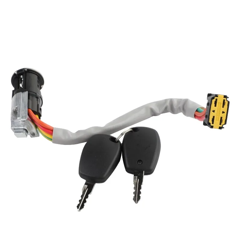 Car Ignition Switch Lock Barrel Cylinder with Key 487004353R for Renault Dacia Logan Sandero Duster Engine Start Switch