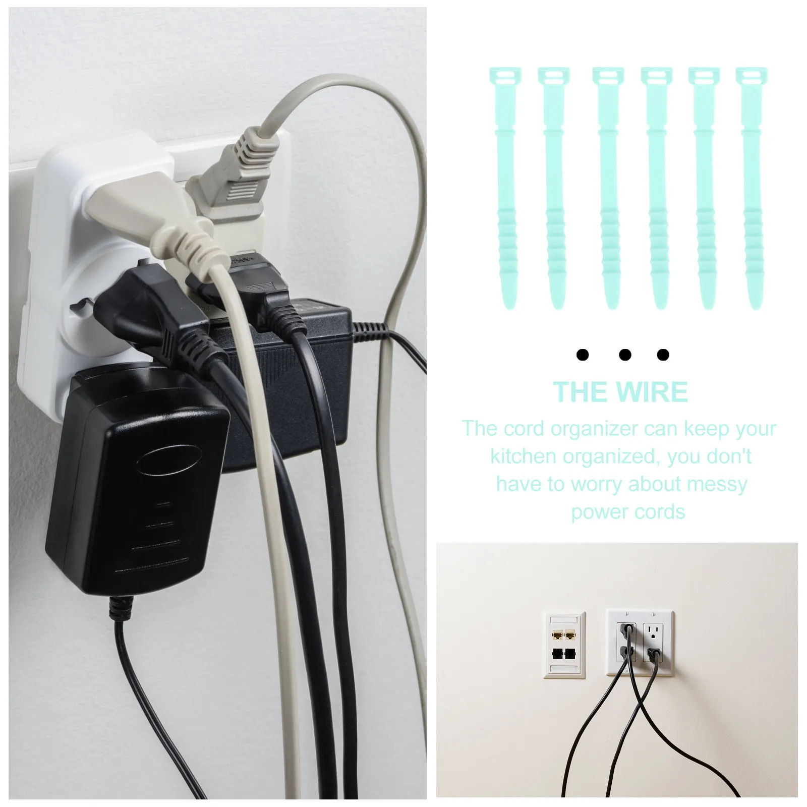 50Pcs Premium Soft Silicone Cable Organizer Cord Wrap Tie for Earphone Charging Mouse Audio Cables Space Saving Desk Tidy