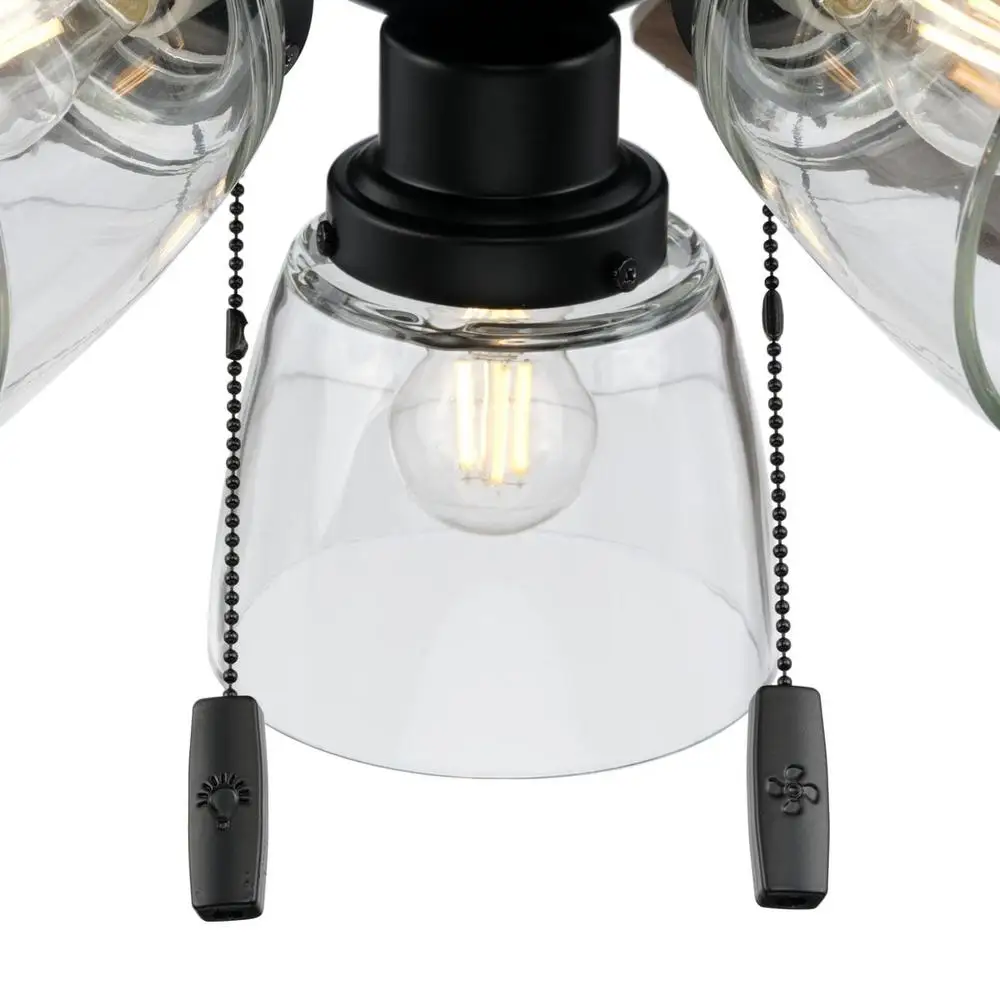 52 Inch Ceiling Fan with LED Light Kit 5 Reversible Blades Pull Chain Speed Settings Dimmable Bright Lighting Easy Installation