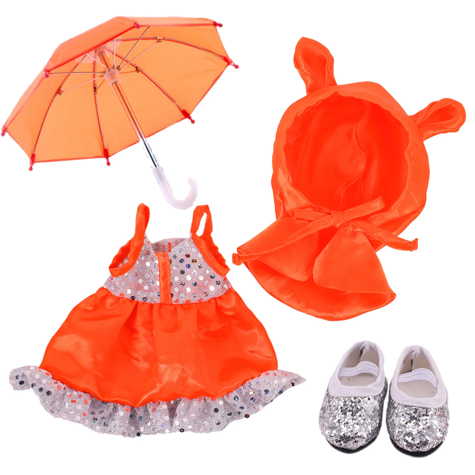 1Set of 14.5 inch Doll Clothes Fashion Bunny Skirt Swimsuit Umbrella Shoes For 30-33 cm Paola Renio Nancy Doll Alive Bb DIY Toy