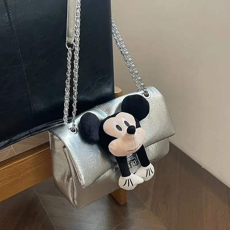 Disney Mickey Women\'s Shoulder Bags plush doll Cartoon Women\'s Bag Large Capacity Fashion Tote Bag Shopping Bag