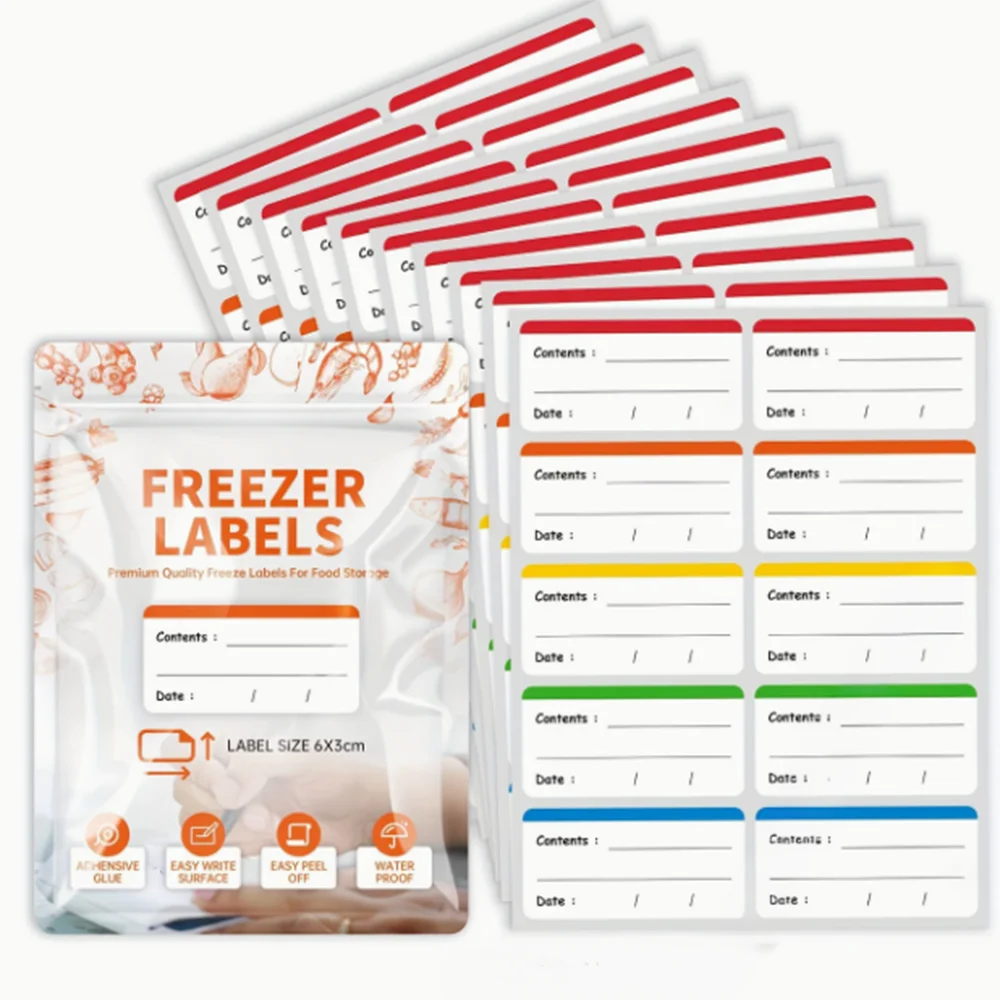 100 pieces/10 sheets of colorful detachable fridge and food storage labels, perfect for kitchen organization, ideal for prepping