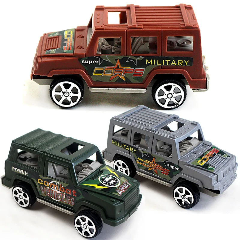 Kids Mini Diecast Pull Back Toy Cars Cartoon Plastic Off-road Vehicle Model Funny Truck Toys Educational Children Birthday Gifts