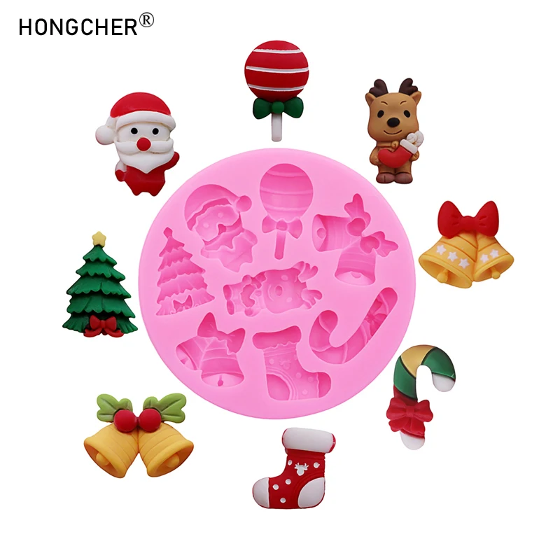 Weihnachten Serie Glocken Weihnachtsbaum Schneemann Schneehäuse Schokolade Kuchen Silikonform DIY Harz Schmuck Zubehör Tropfenform