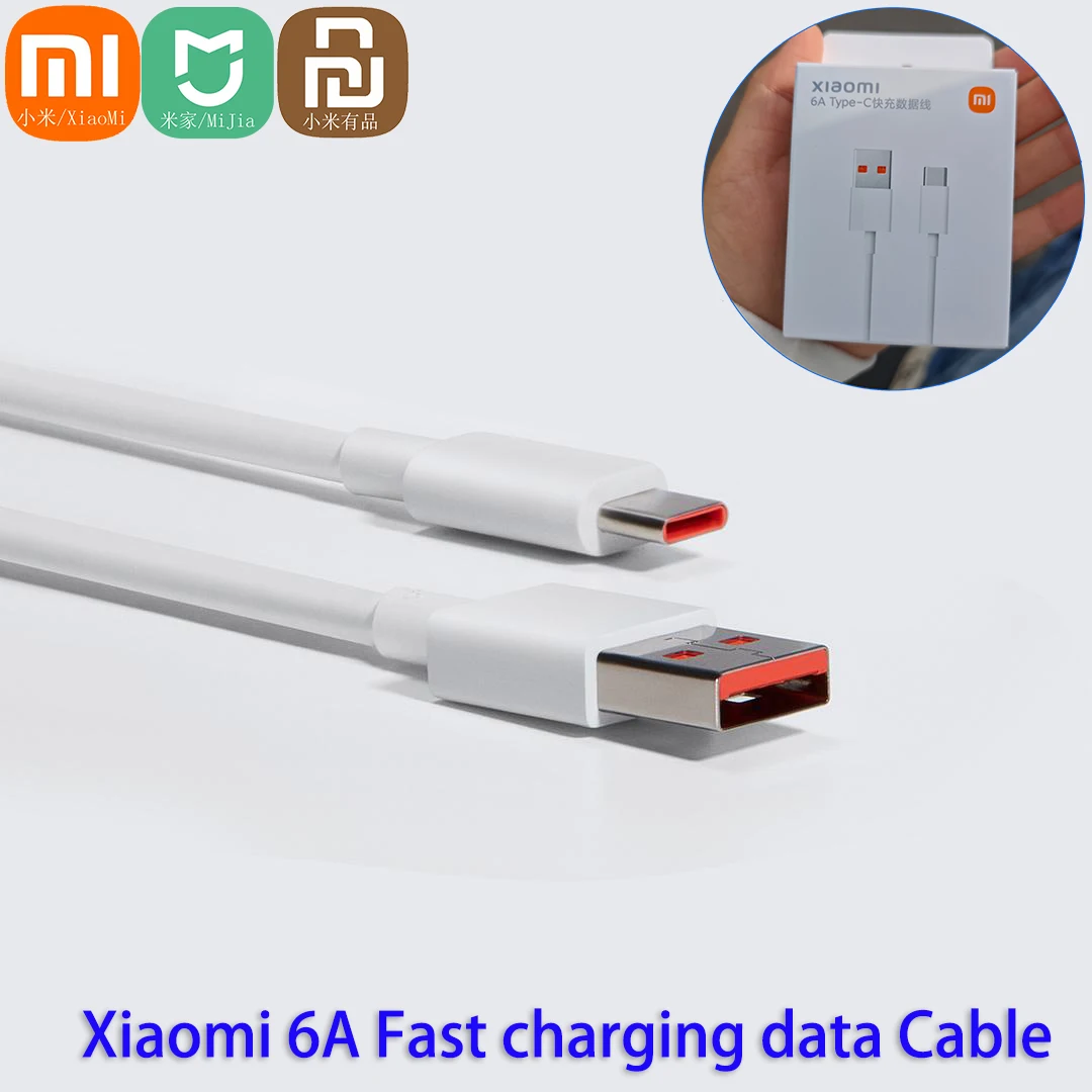 

Original Mijia 6A 67W 120W Smart Fast Charging Cable 1M USB Type C Data Cord For Xiaomi POCO Phone