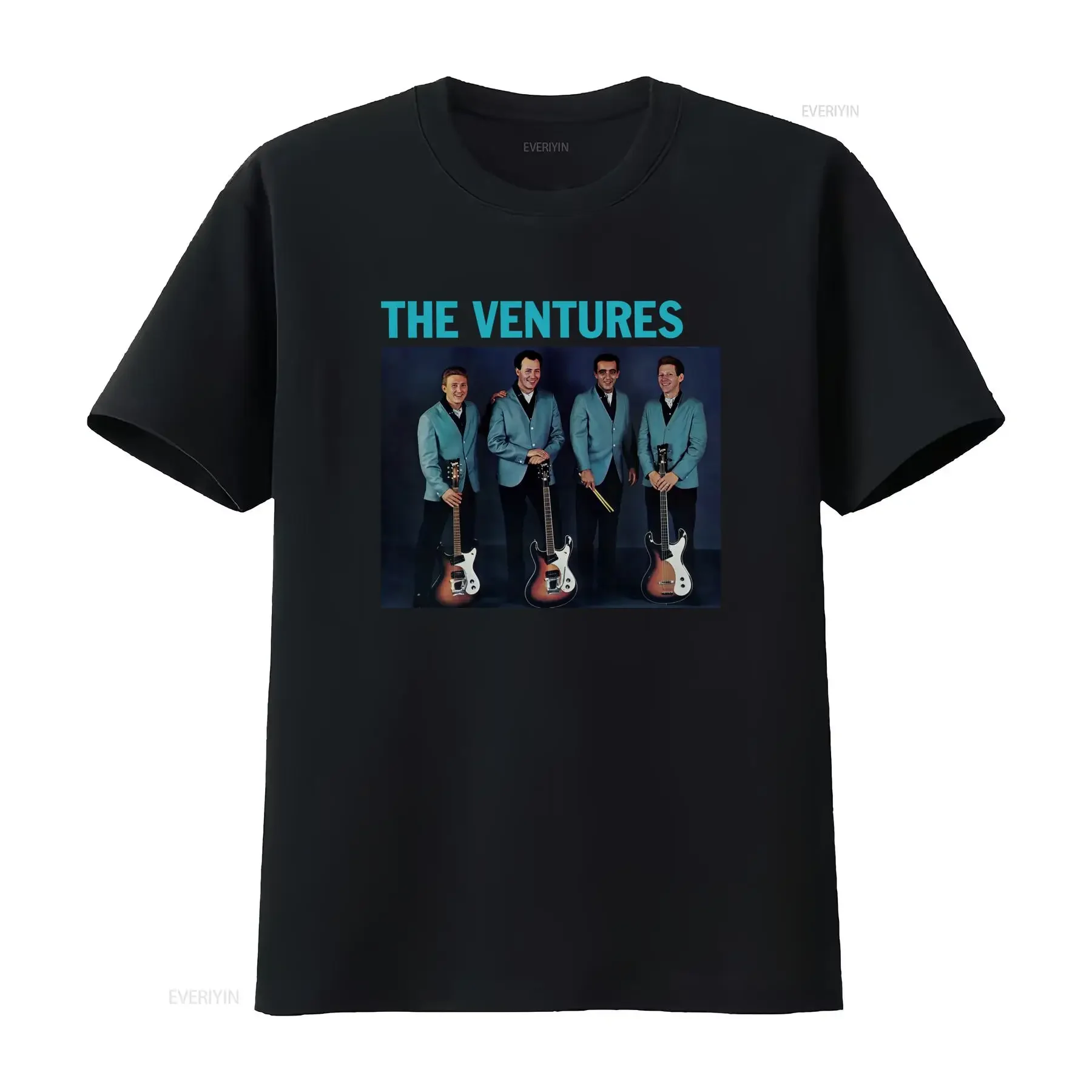 Camiseta unisex vintage con The Ventures vintage Washed homme streetwear Breathable Casual Stretched Versatile Comfortable