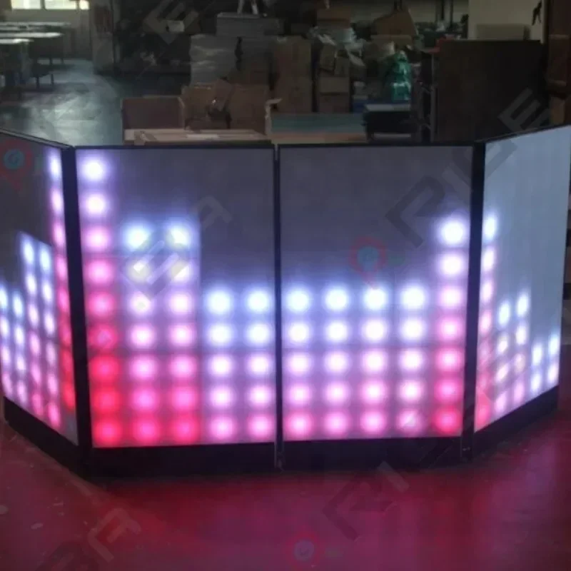 접이식 휴대용 디지털 풀 컬러 비디오 LED 패널, 디스코 웨딩 파티 조명용 DJ 부스 외관