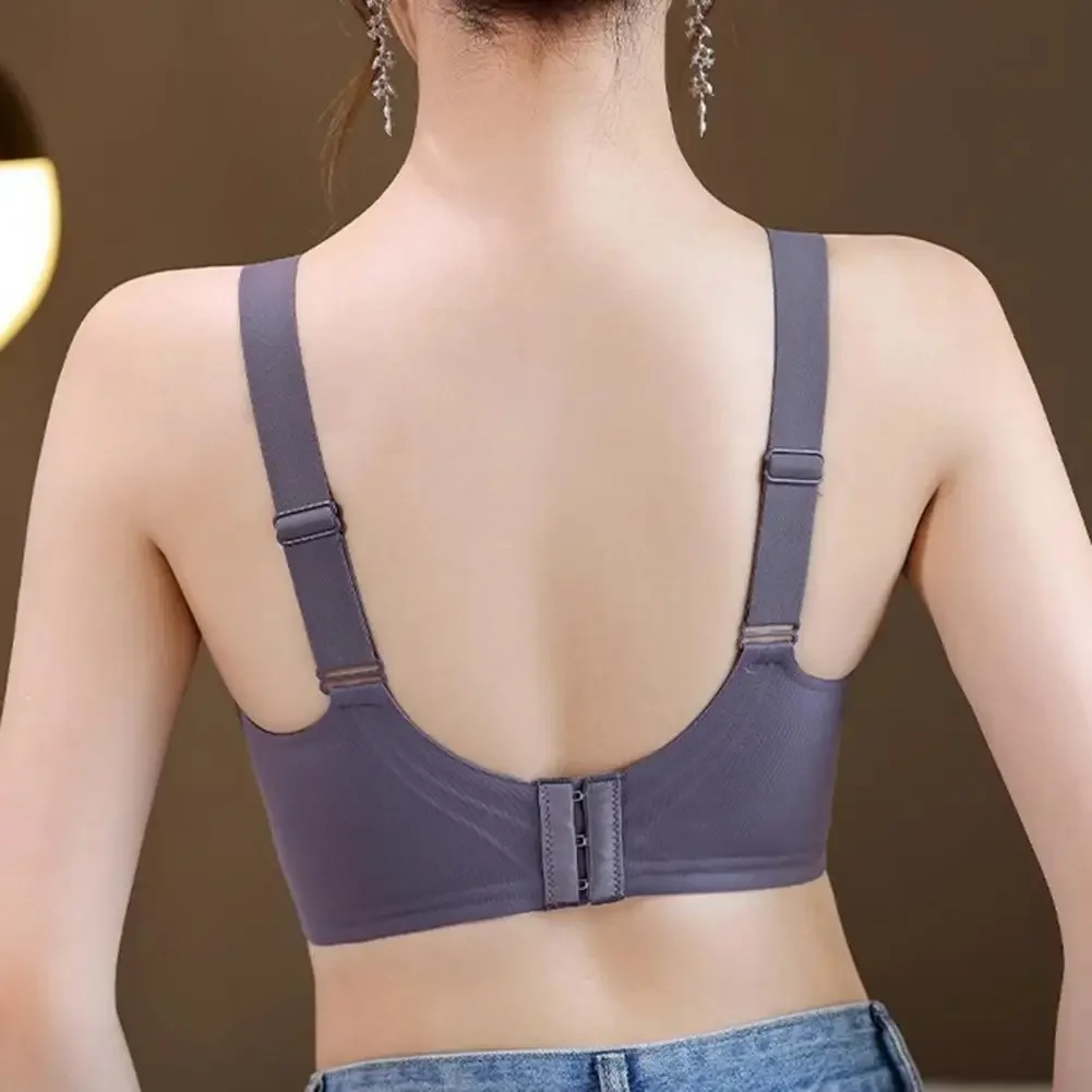 حمالة صدر نسائية بلون سادة وتغطية كاملة مرنة لرفع حمالة صدر مرنة قابلة للتنفس